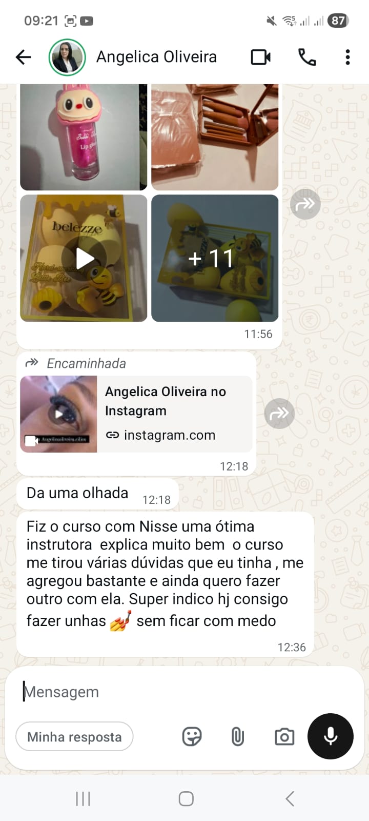 Depoimento de aluna